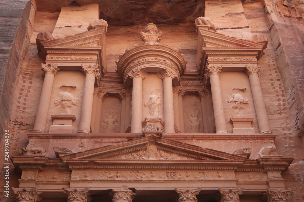detail on treasury building, Petra, Jordan
