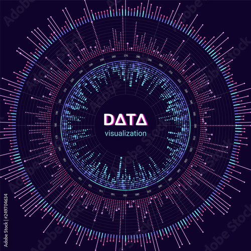 Big data complexity visual representation. Advanced analytics visualization. Graphic abstract background. Eps10