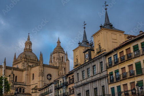 Well preserved medieval city center (casco antiguo) of Segovia, Castile-Leon, Spain