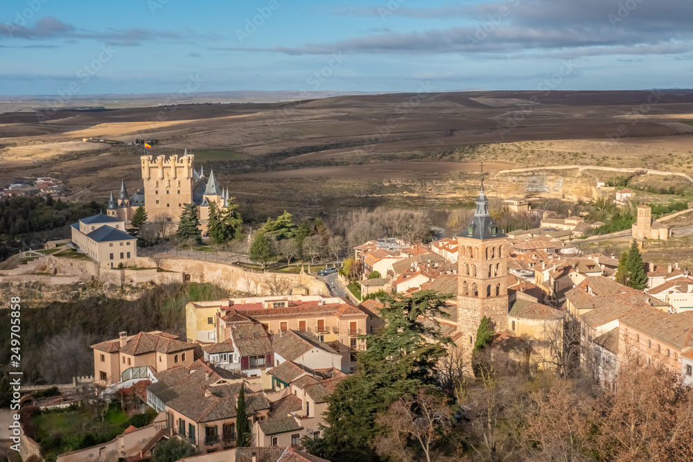 The majestic Alcazar of Segovia, Castile-Leon, Spain. Once a Roman and then Moorish fort. Rebuilt as a Christian castle. Until Philip II, one of the major palaces of the Kings of Spain.