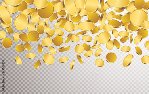 gold coins fly