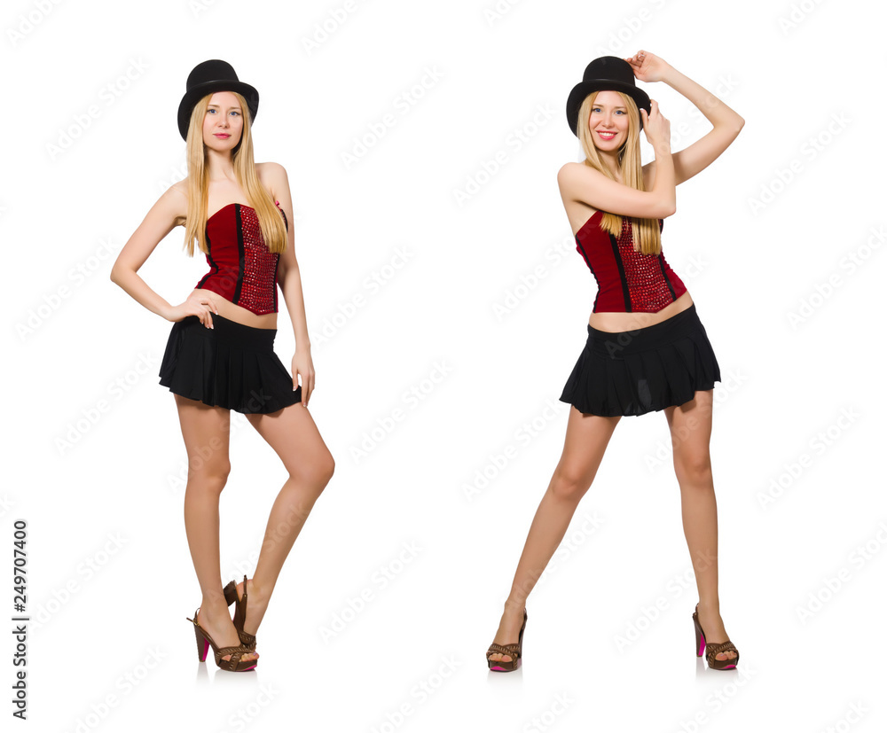 Woman magician isolated on white Woman magician isolated on white
