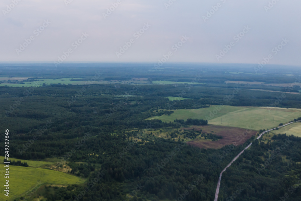Fototapeta premium View of the Earth's surface from an airplane