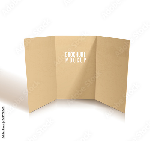 Kraft Brochure design isolated on white.Realistic style.