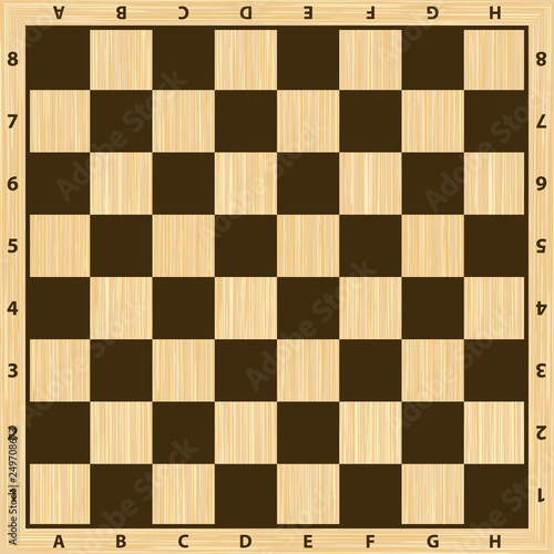 Chess board vector. Wooden chess board. Chess board background. Chess board illustration. Chessboard brown pattern.