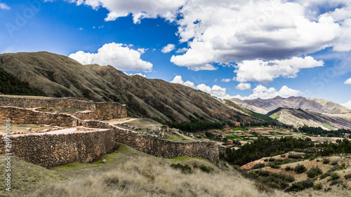 Stone ruins on the background of Andes