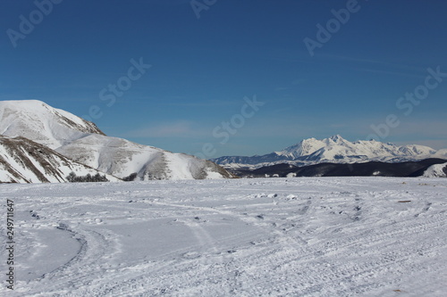 Clear sky in Terminillo Mountain in winter, Rieti, Lazio, Italia