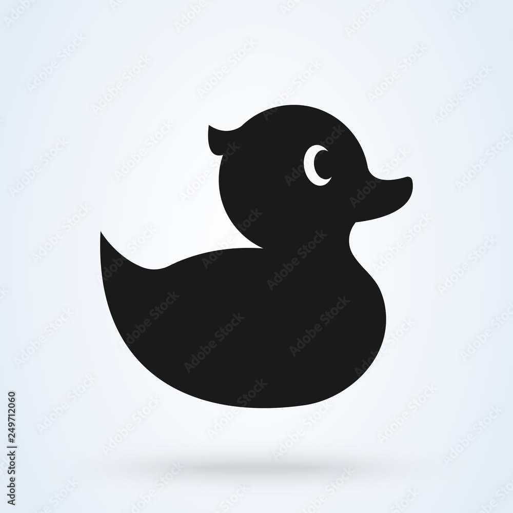 Rubber duck. ducky bath toy flat vector icon Rubber duck. ducky bath toy flat vector icon