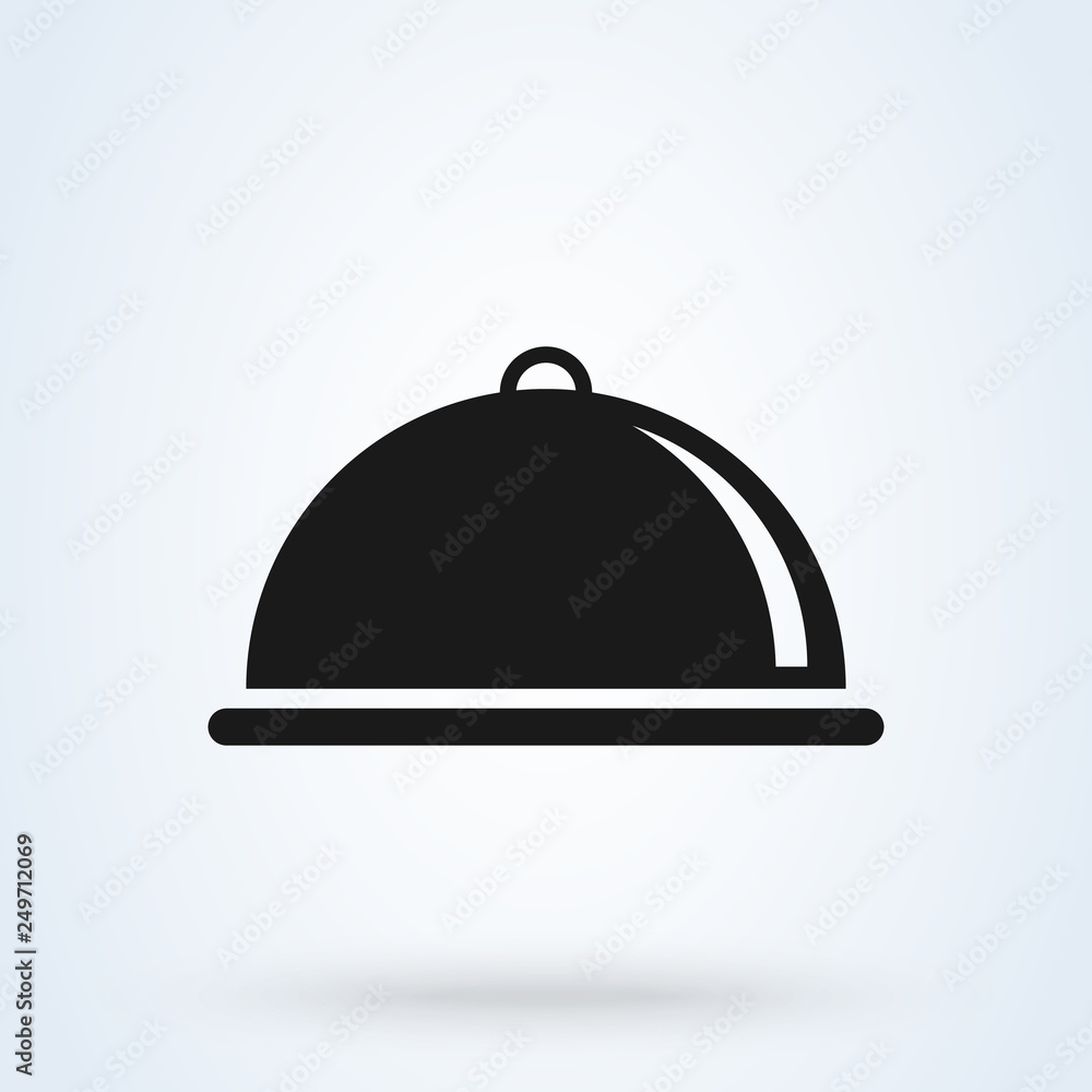 Covered with a tray of food icon. Vector illustration Covered with a tray of food icon. Vector illustration