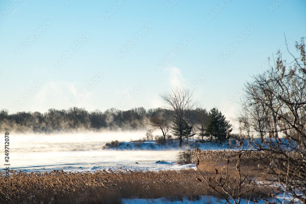 winter: cold day by the river