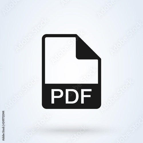 PDF icon. Flat design style vector object