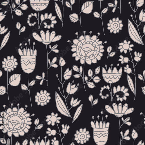 Abstract flowers hand drawn...