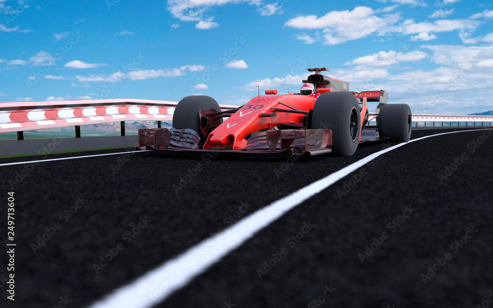 Fototapeta premium Obraz samochodu sportowego F1 ilustracji 3D