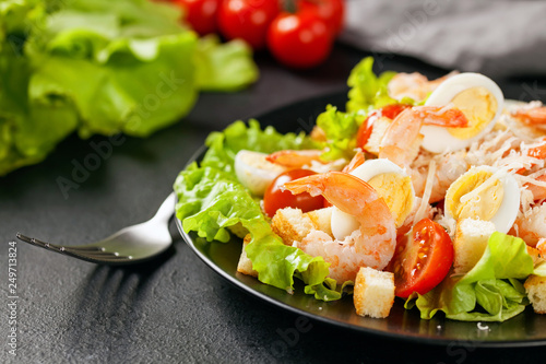 Seafood caesar salad
