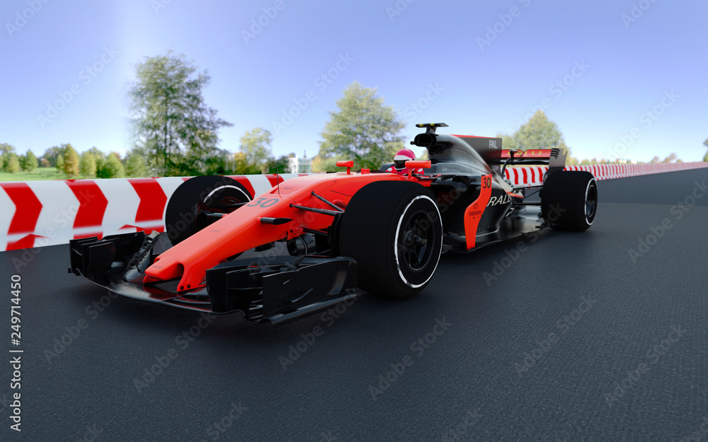 The image of sports car F1 3D illustration