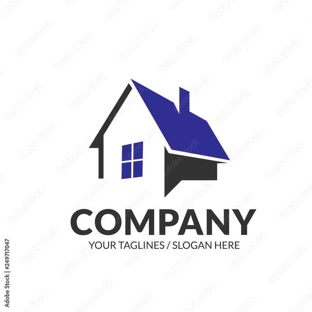 house chat bubble for Consulting, communication and property agency logo design template