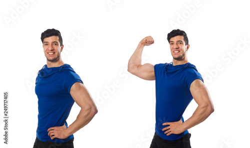 Muscular man isolated on the white