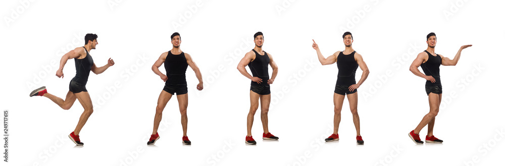 Muscular man isolated on the white Muscular man isolated on the white