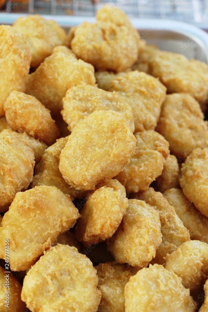 Fried chicken nuggets delicious at street food Fried chicken nuggets delicious at street food