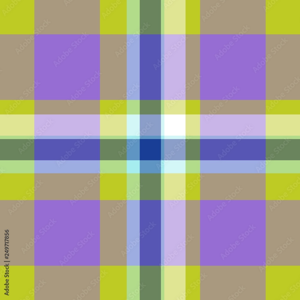 Tartan seamless plaid pattern illustration in green, blue, pale blue, violet and white combination for textile design