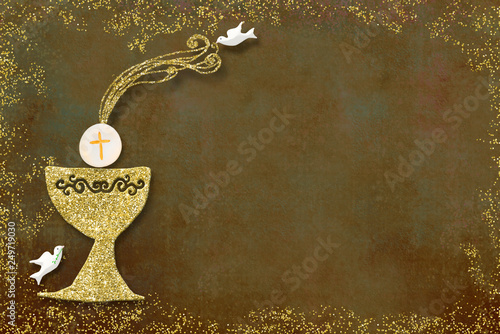 First holy communion invitation card.