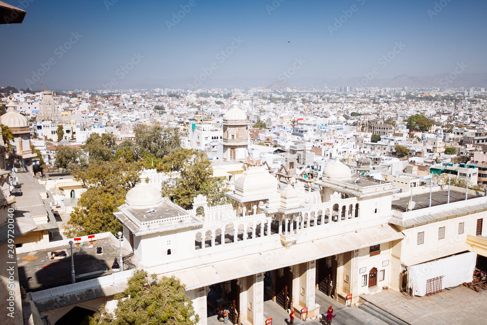 Aerial view of Udaipur city, India