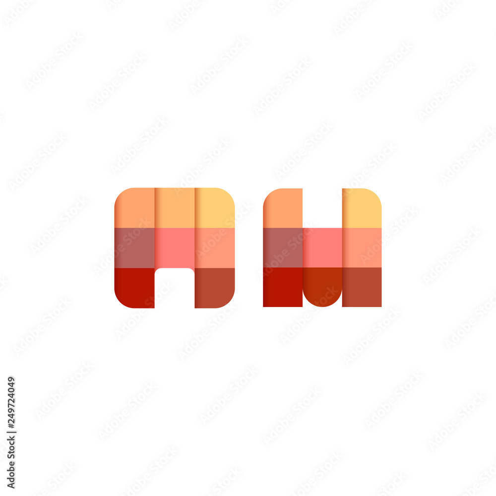 Initial Letters AM, A, M Square Pixel Logo Design Inspiration in Red Gradient Color for Media, Technology Brand Identity.