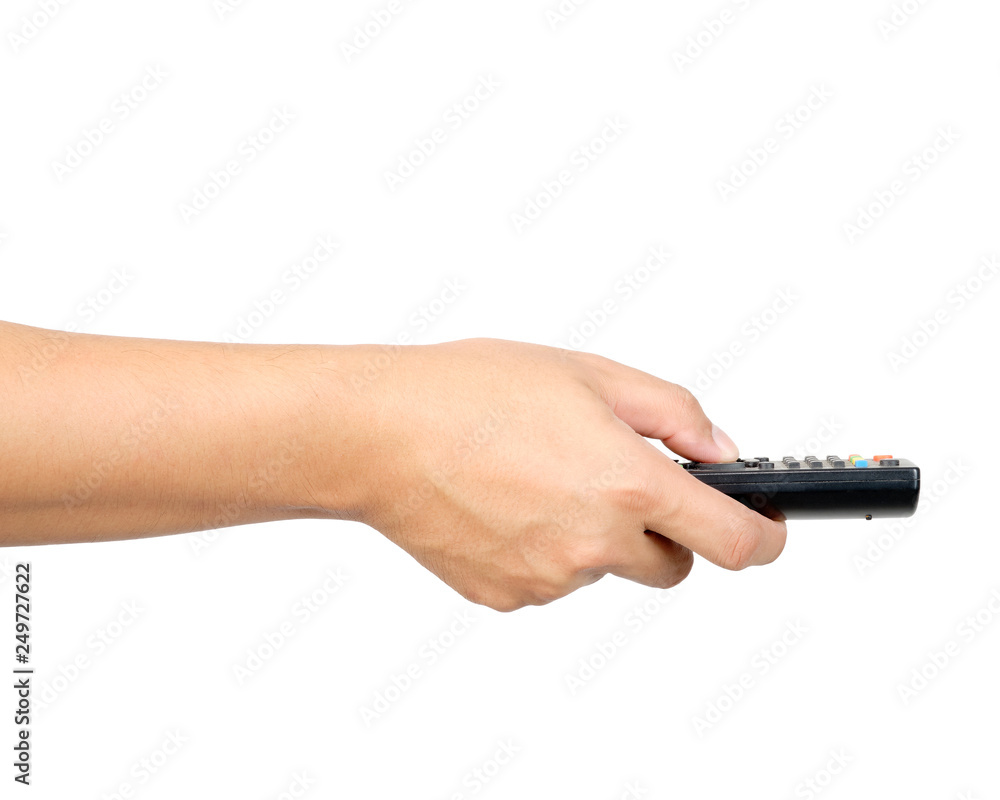 Hands holding remote control isolated with clipping path. Hands holding remote control isolated with clipping path.