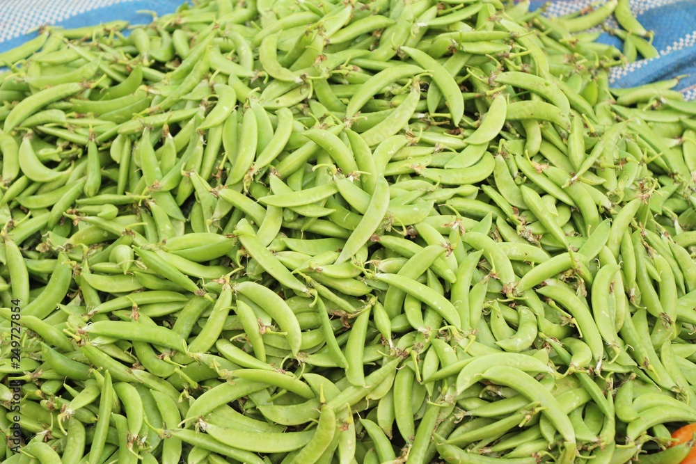 Green beans for cooking at the market Green beans for cooking at the market