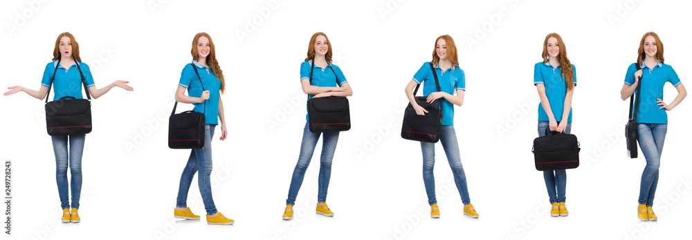 Young student isolated on white Young student isolated on white