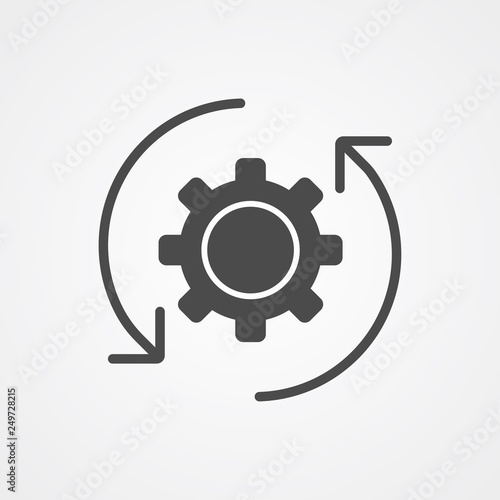 Rotate gear vector icon sign symbol