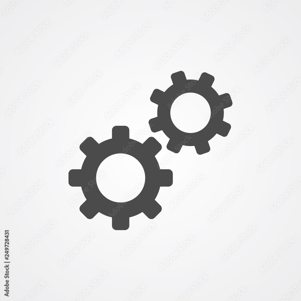 Gears vector icon sign symbol