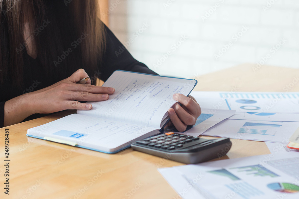 Business woman reading signing contract. - image Business woman reading signing contract. - image