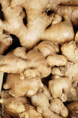 Ginger root for cooking in the market..