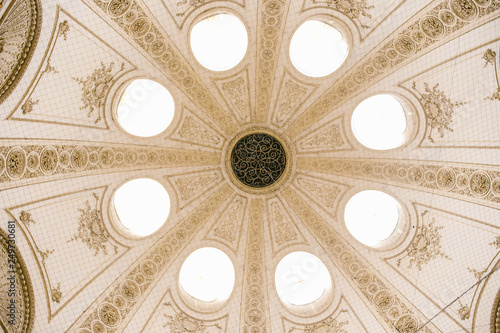 white domed ceiling in the church