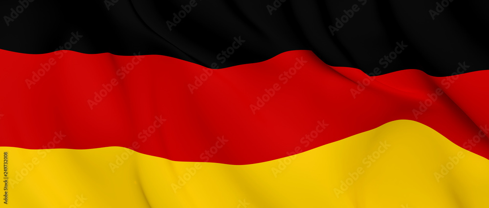 National Fabric Wave Close Up Flag of Germany Waving in the Wind. 3d rendering illustration. National Fabric Wave Close Up Flag of Germany Waving in the Wind. 3d rendering illustration.