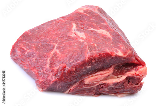 Foto Marbled beef meat on a white background