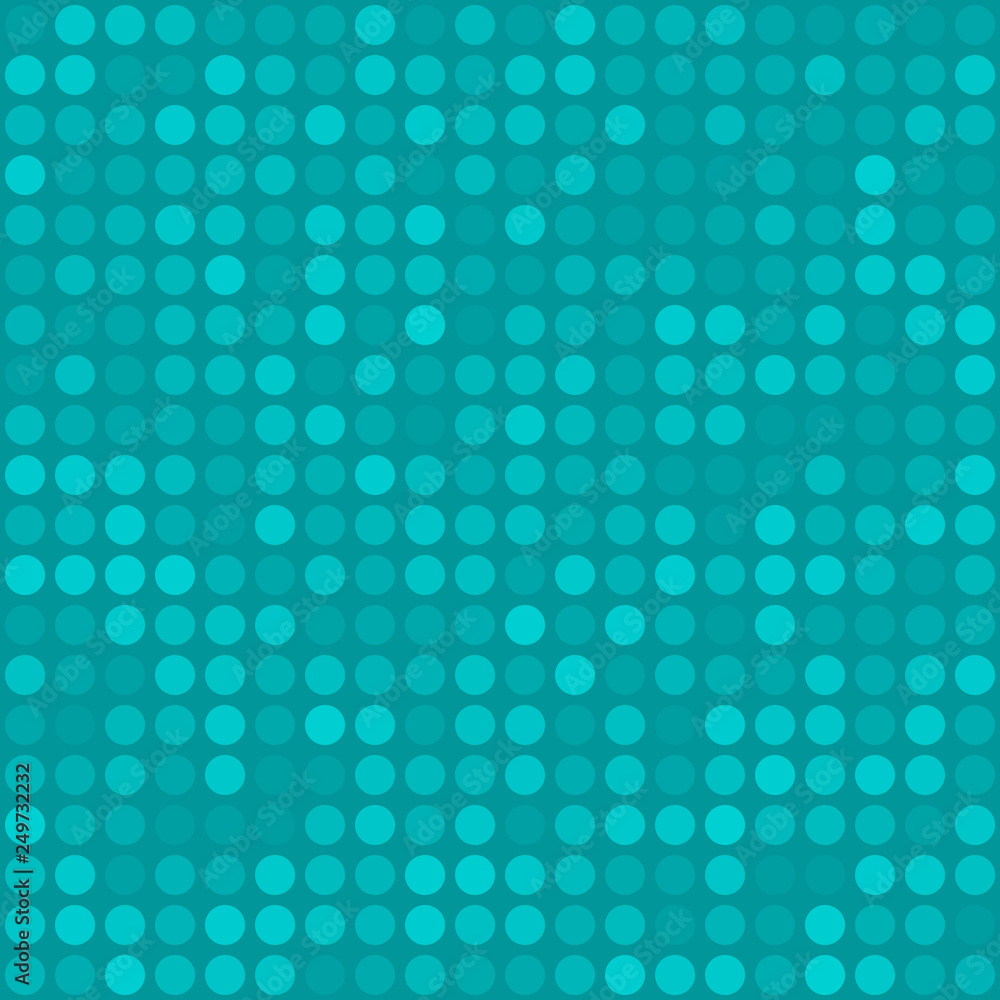 Abstract seamless pattern of small circles or pixels in light blue colors