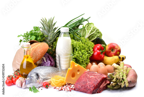 Food on a white background
