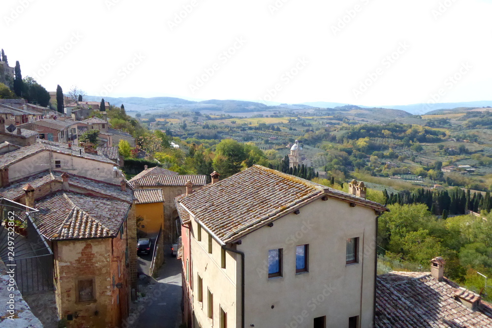 View of Montepulciano and surrounding area