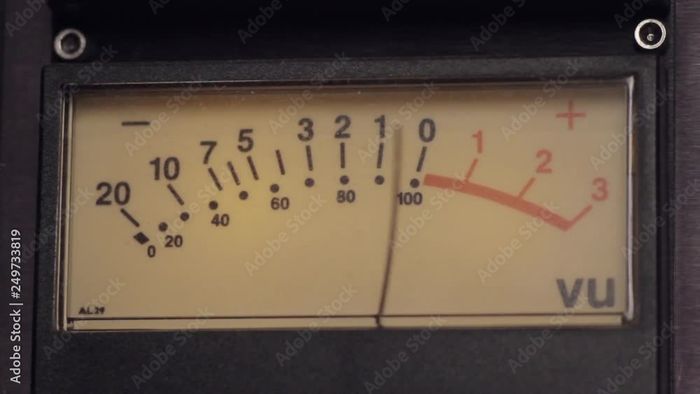 Sound Console Scale Volume Level close up Sound Console Scale Volume Level close up
