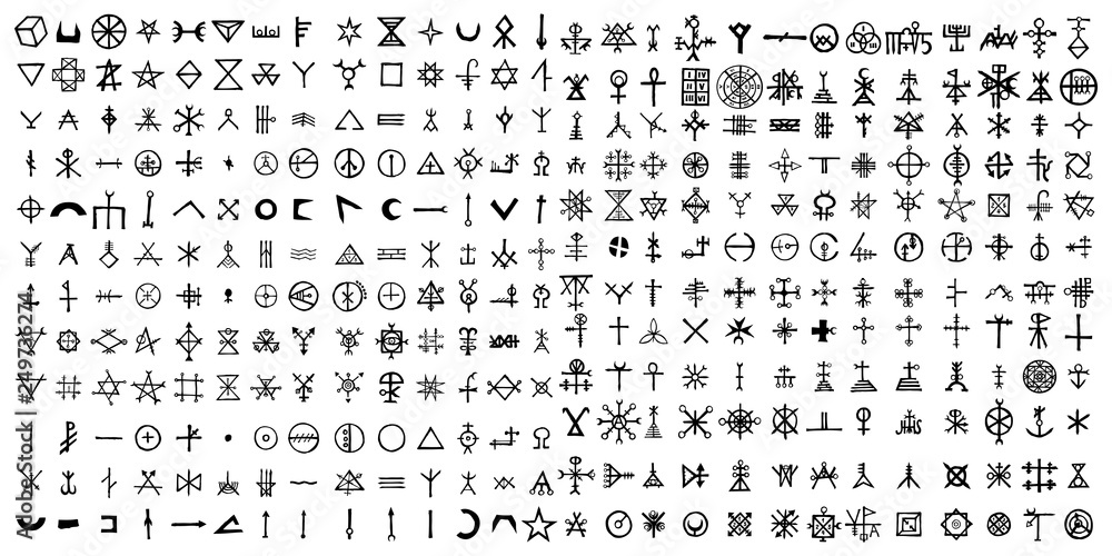 Large set of alchemical symbols isolated on white background. Hand drawn and written elements for signs design. Inspiration by mystical, esoteric, occult theme. Vector. Large set of alchemical symbols isolated on white background. Hand drawn and written elements for signs design. Inspiration by mystical, esoteric, occult theme. Vector.
