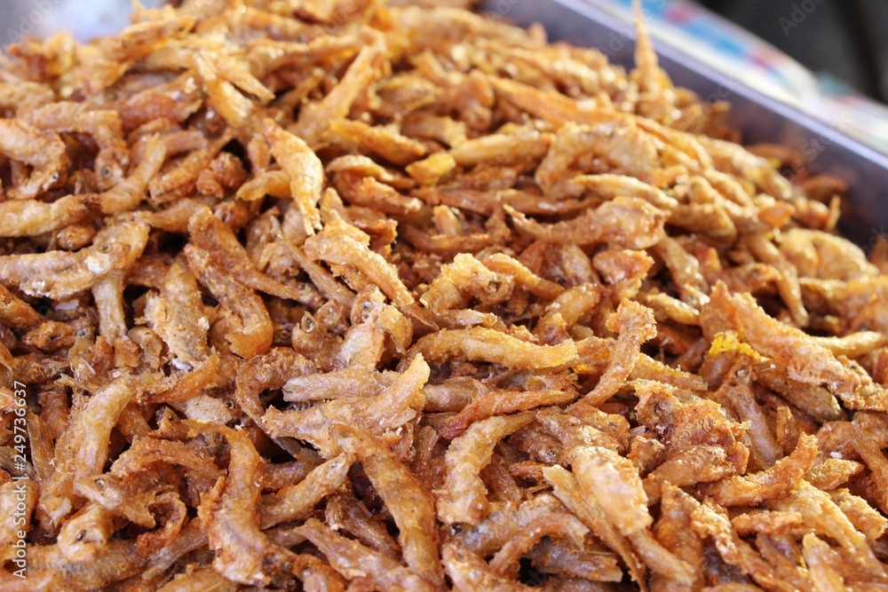 Fried fish is tasty at street food Fried fish is tasty at street food