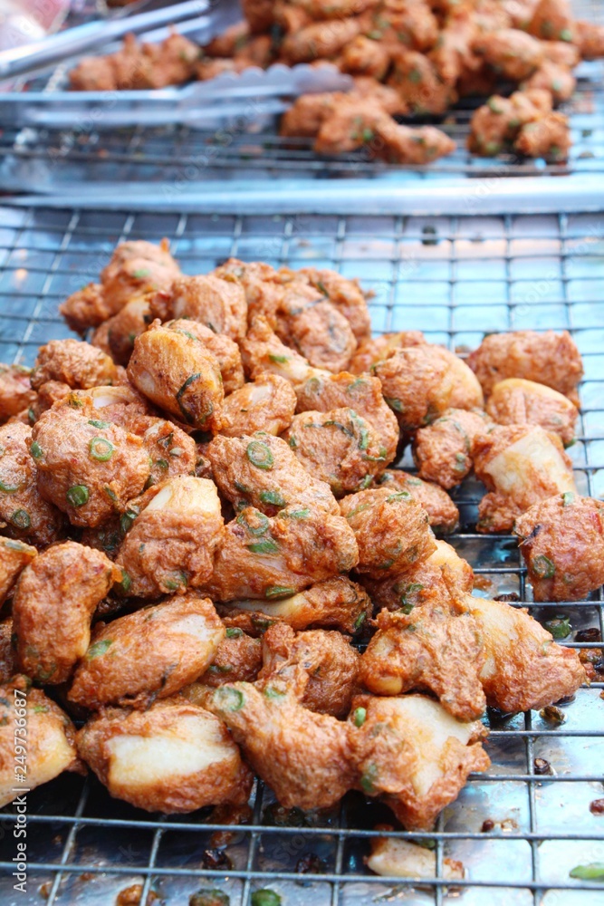 Fried fish cake is delicious at street food
