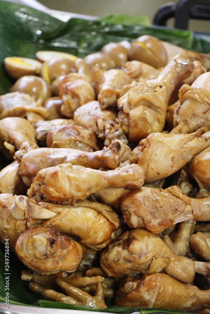 Chicken stewed is delicious at street food Chicken stewed is delicious at street food