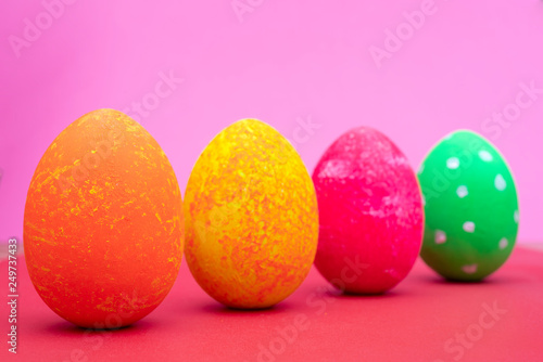 Multi-colored Easter eggs.
