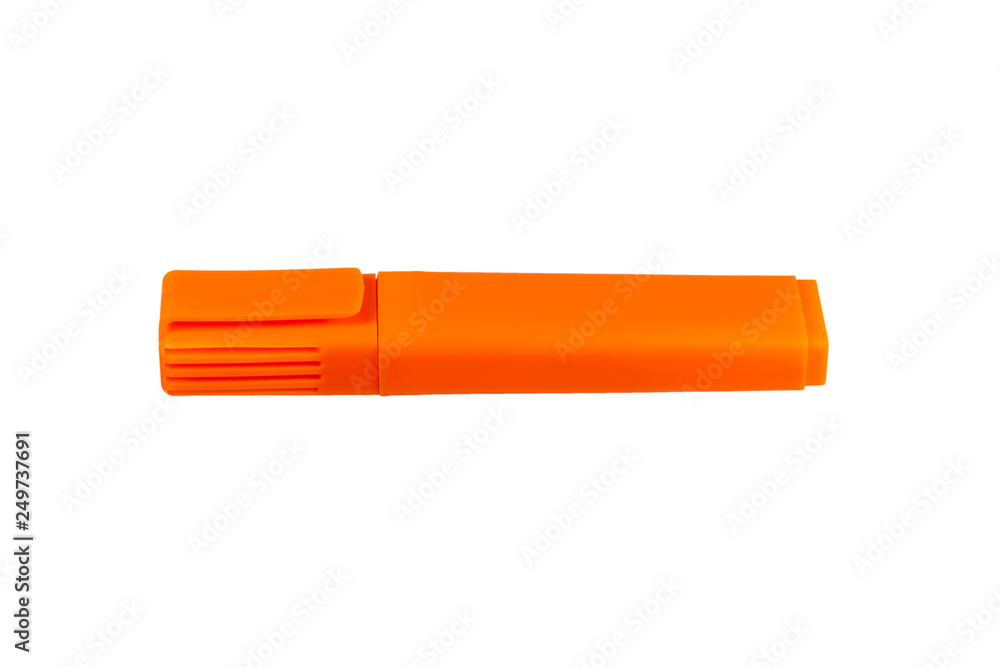 Orange highlighter isolated on white background Orange highlighter isolated on white background