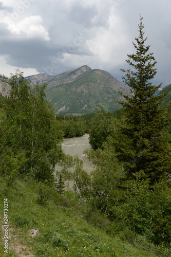 Mountain landscape by the river Chuya, Altai Republic, Siberia, Russia