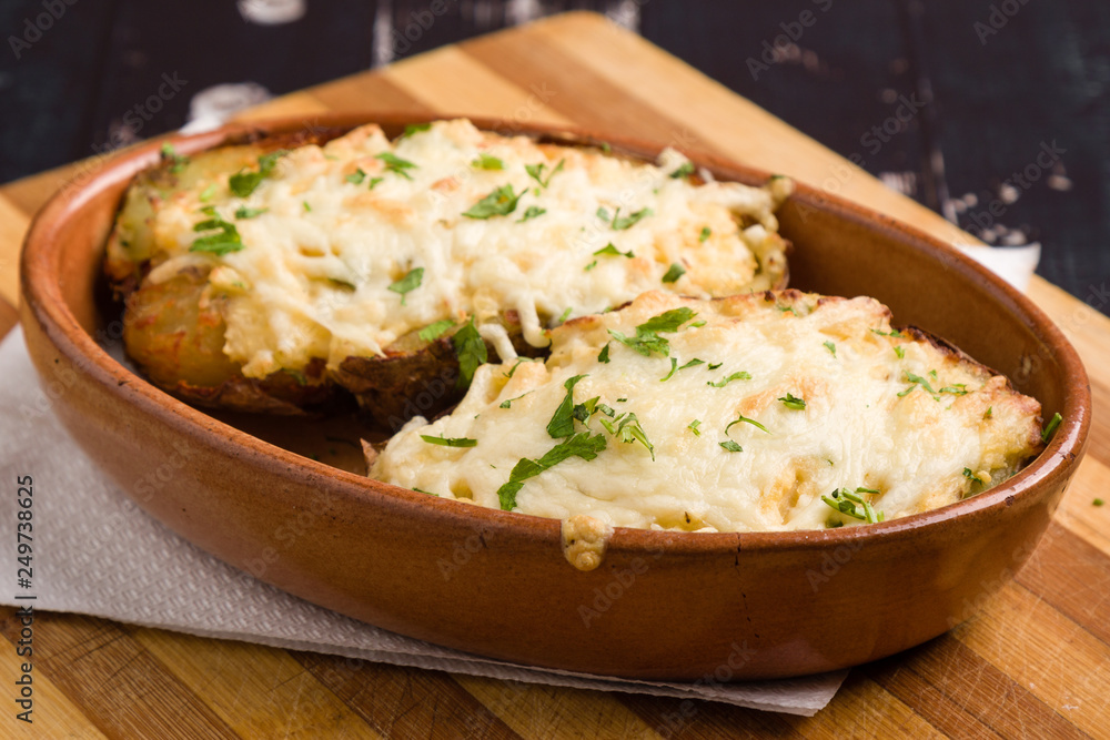 fresh healthy baked delicious baked potato on white plate fresh healthy baked delicious baked potato on white plate