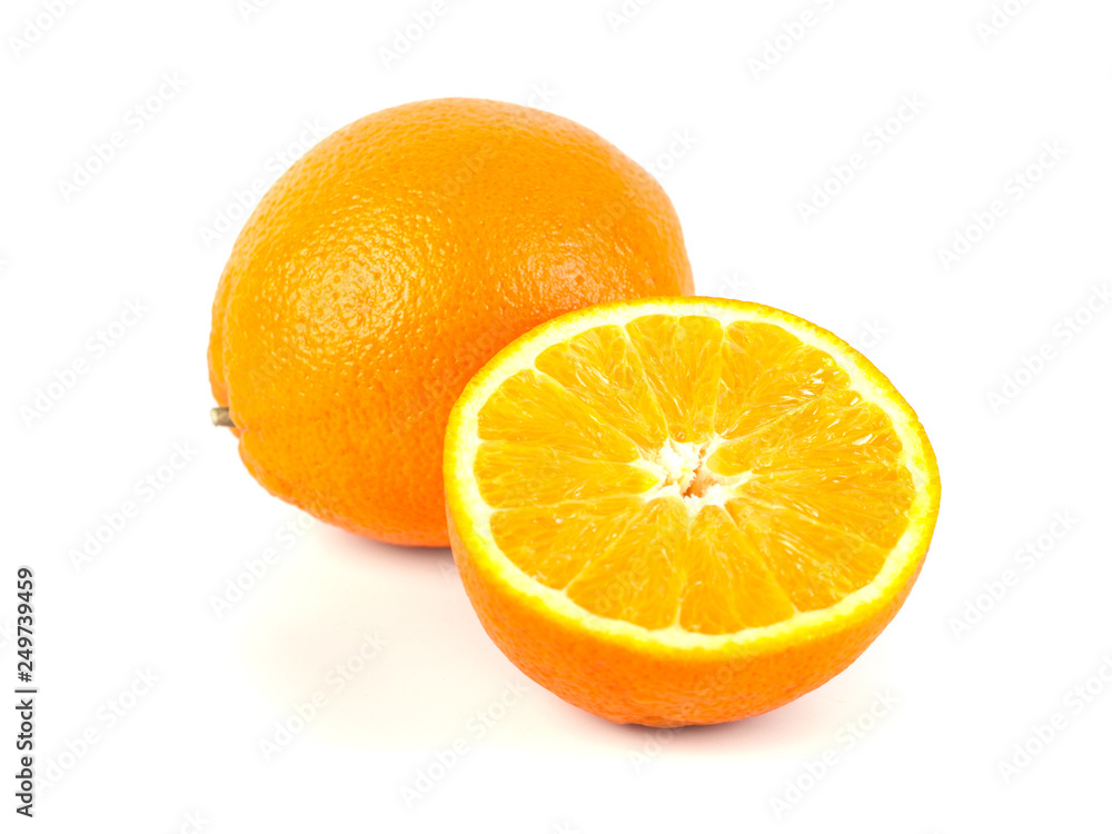 Orange Fruit isolated on white background, healty food.